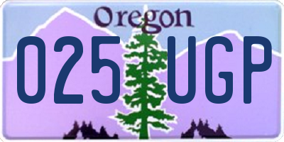 OR license plate 025UGP