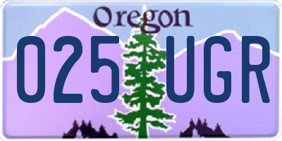 OR license plate 025UGR