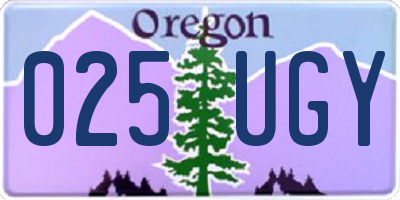 OR license plate 025UGY