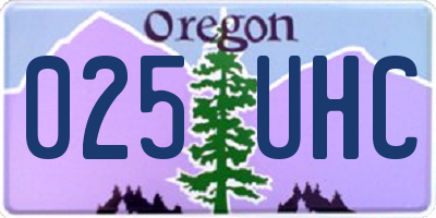 OR license plate 025UHC