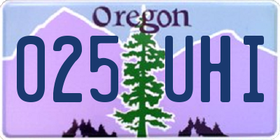 OR license plate 025UHI