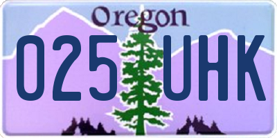 OR license plate 025UHK