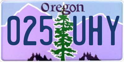 OR license plate 025UHY