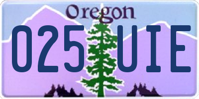 OR license plate 025UIE