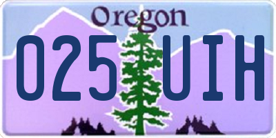 OR license plate 025UIH
