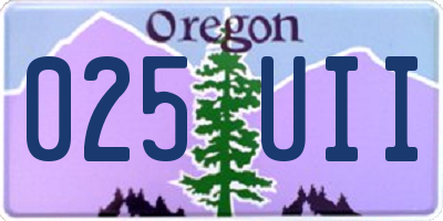OR license plate 025UII