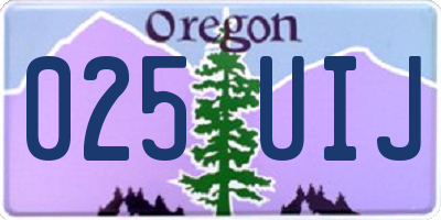 OR license plate 025UIJ