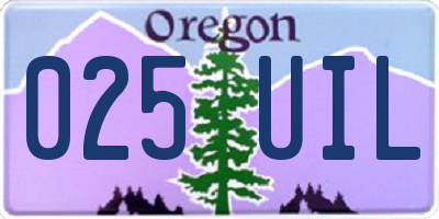 OR license plate 025UIL