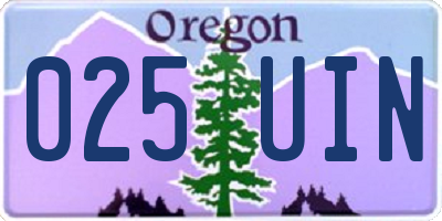 OR license plate 025UIN
