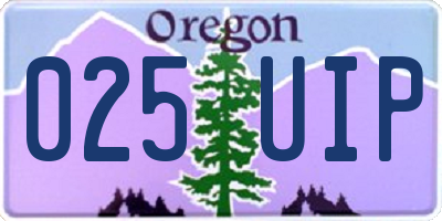 OR license plate 025UIP