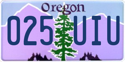OR license plate 025UIU