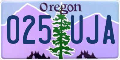 OR license plate 025UJA