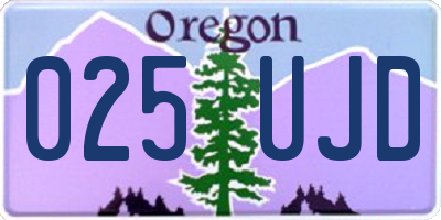 OR license plate 025UJD