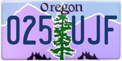 OR license plate 025UJF
