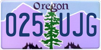 OR license plate 025UJG