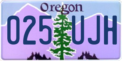 OR license plate 025UJH