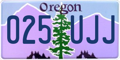 OR license plate 025UJJ