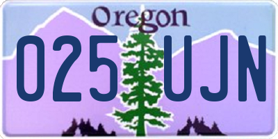 OR license plate 025UJN