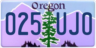 OR license plate 025UJO