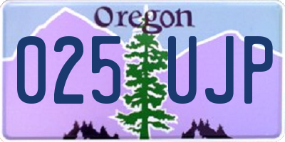 OR license plate 025UJP