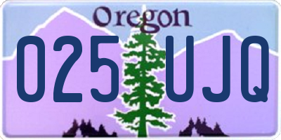 OR license plate 025UJQ
