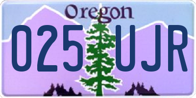 OR license plate 025UJR