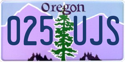 OR license plate 025UJS