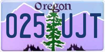OR license plate 025UJT