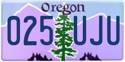 OR license plate 025UJU