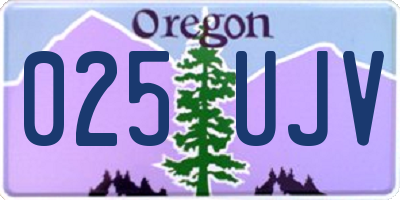 OR license plate 025UJV