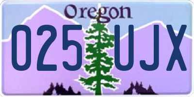OR license plate 025UJX