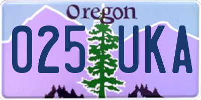 OR license plate 025UKA