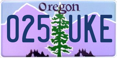 OR license plate 025UKE