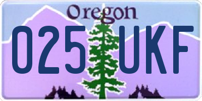 OR license plate 025UKF