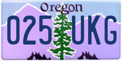 OR license plate 025UKG