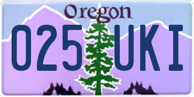 OR license plate 025UKI