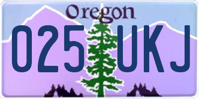 OR license plate 025UKJ