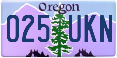 OR license plate 025UKN
