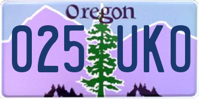 OR license plate 025UKO