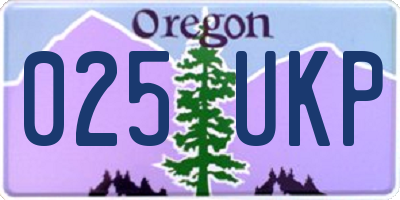 OR license plate 025UKP