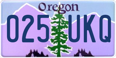 OR license plate 025UKQ