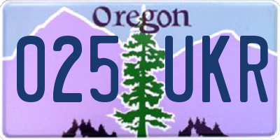 OR license plate 025UKR