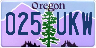 OR license plate 025UKW