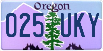 OR license plate 025UKY