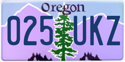 OR license plate 025UKZ
