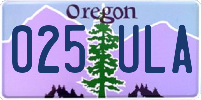 OR license plate 025ULA