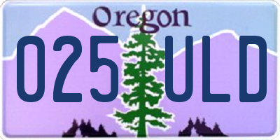 OR license plate 025ULD