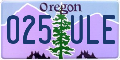 OR license plate 025ULE