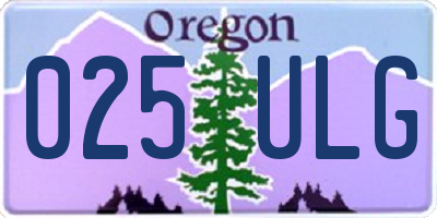 OR license plate 025ULG