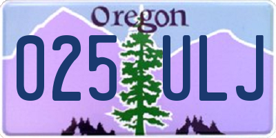 OR license plate 025ULJ